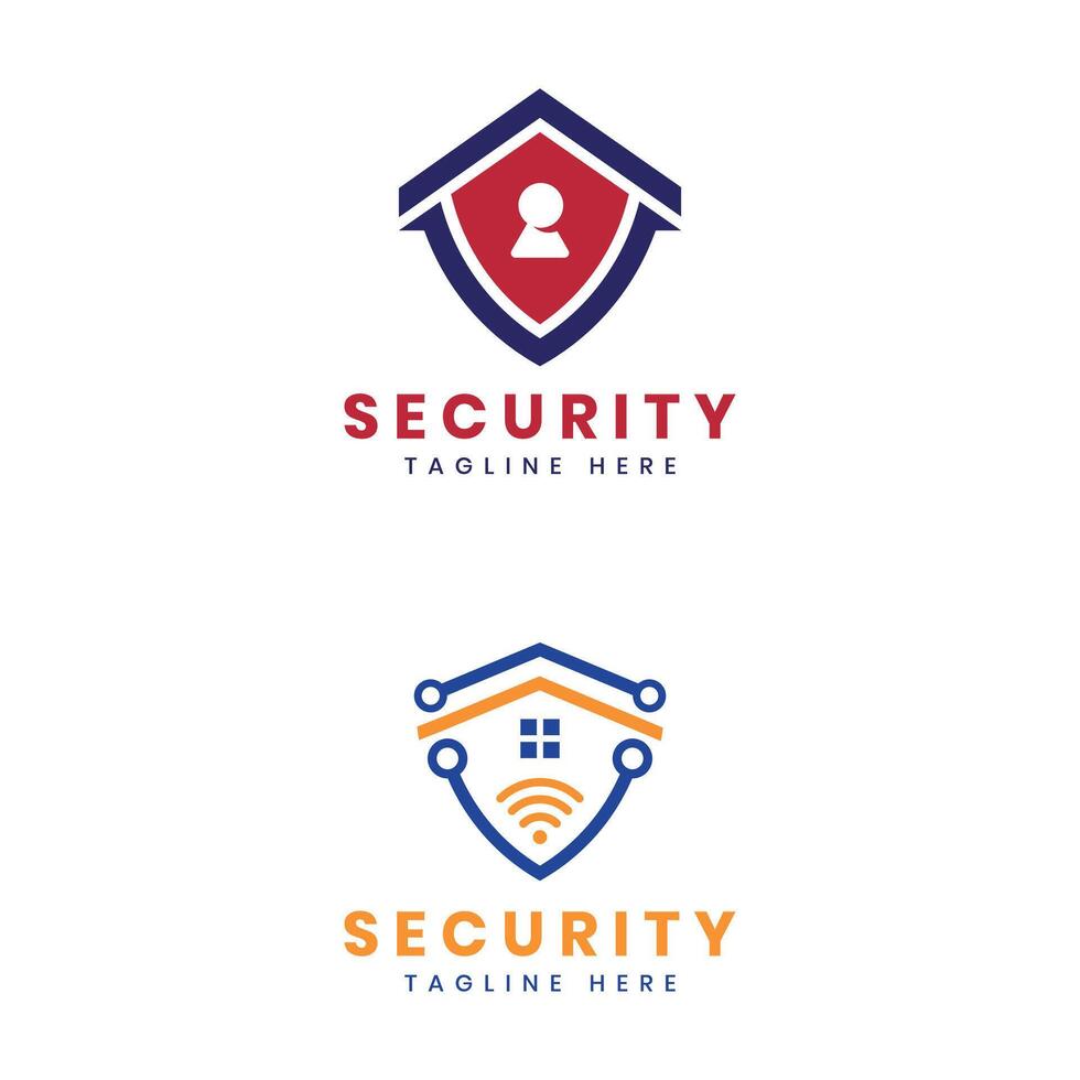 Security Home technology logo design modern minimal concept vector