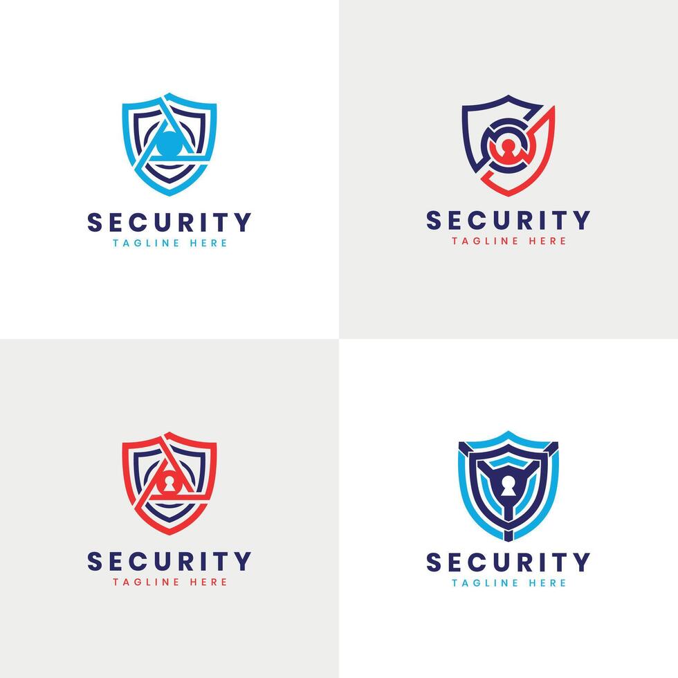 shield security logo design creative modern minimal concept for guard service vector