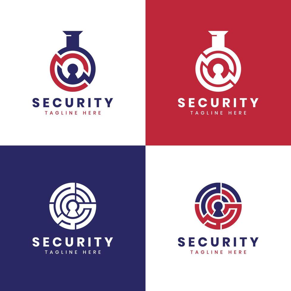 lab security maze security creative logo design modern minimal concept vector