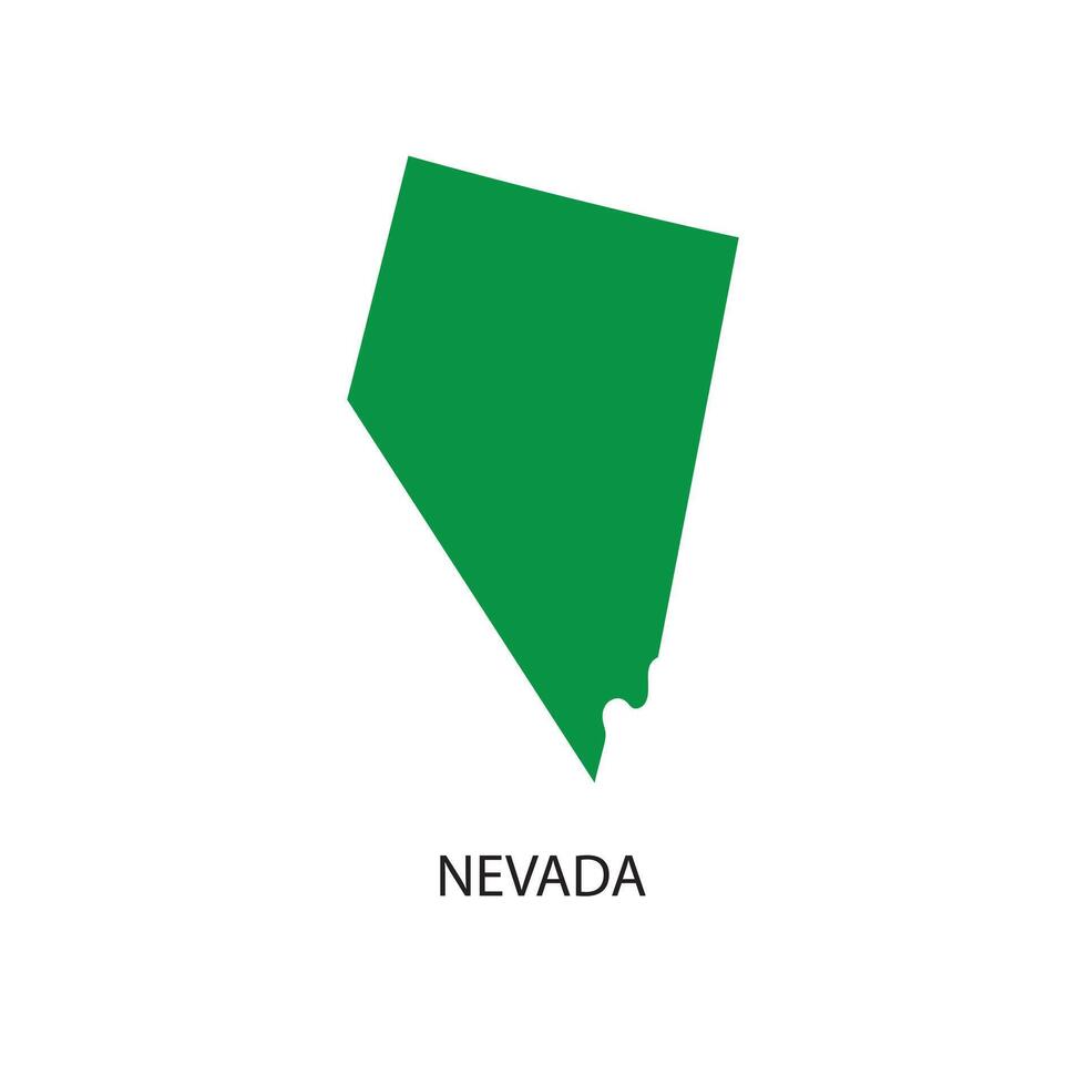 Green outline rendering of the Nevada state map displayed on a white background emphasizing simplicity and geography. vector