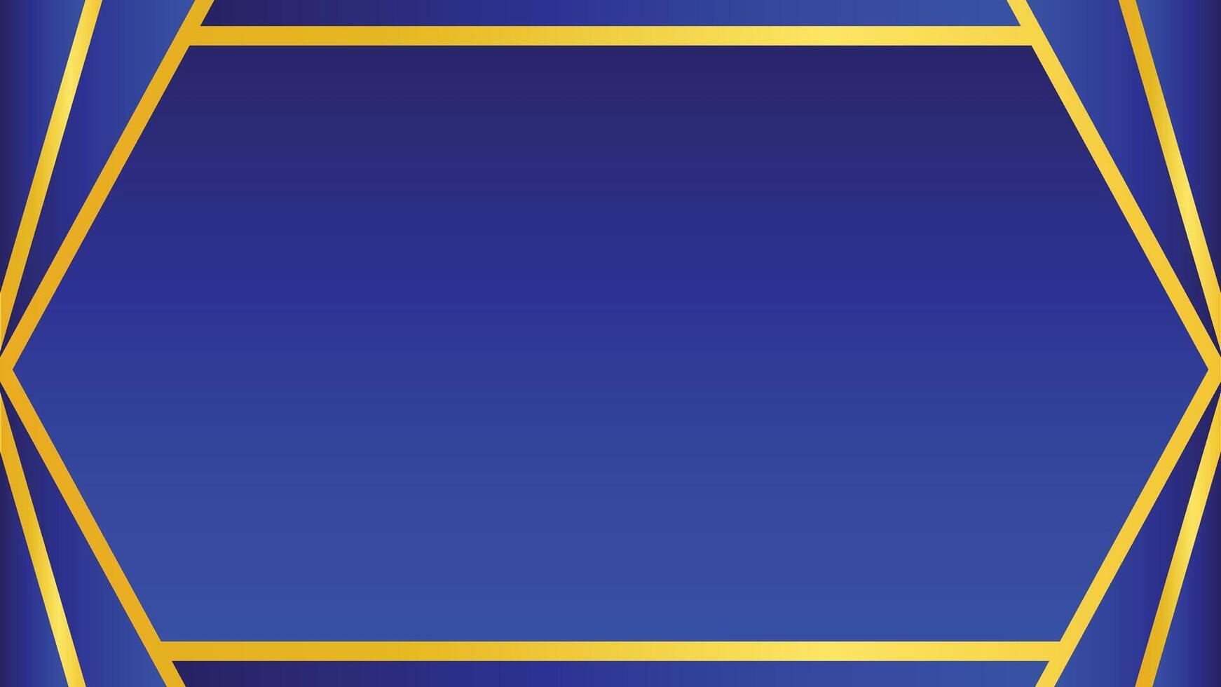 Elegant Blue and Gold Geometric Frame Design Background for Presentations or Graphics vector