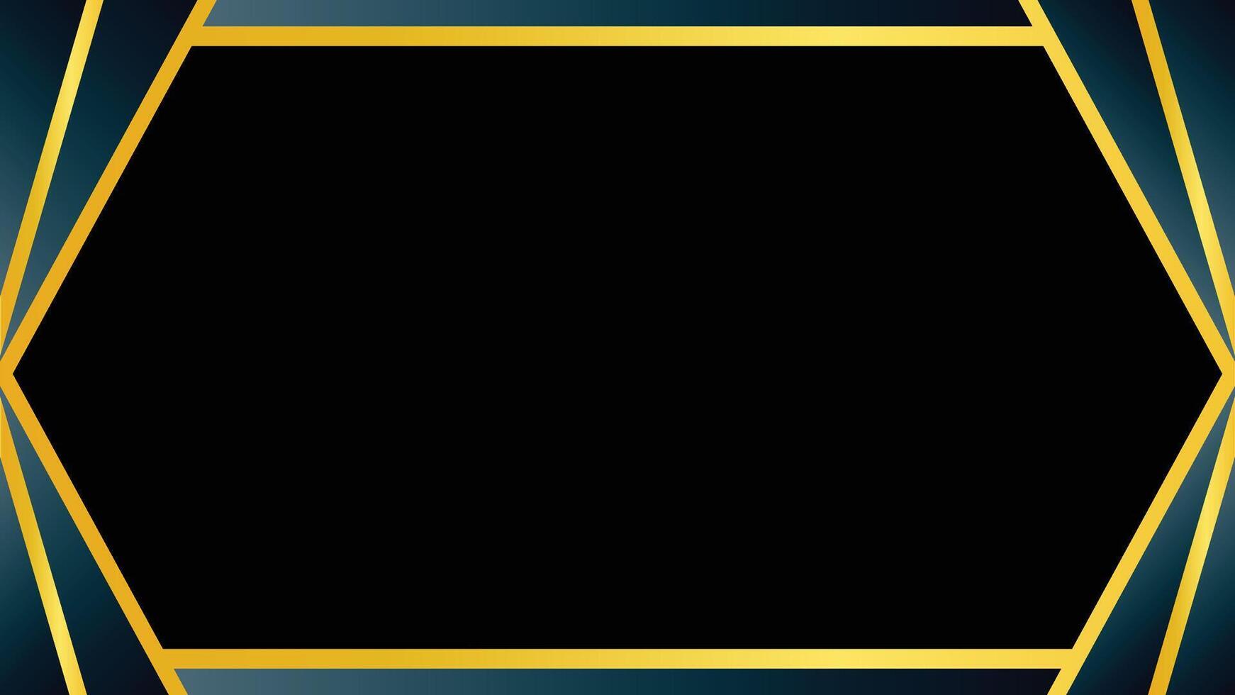 Elegant Black and Gold Geometric Hexagonal Frame Design for Creative Projects vector