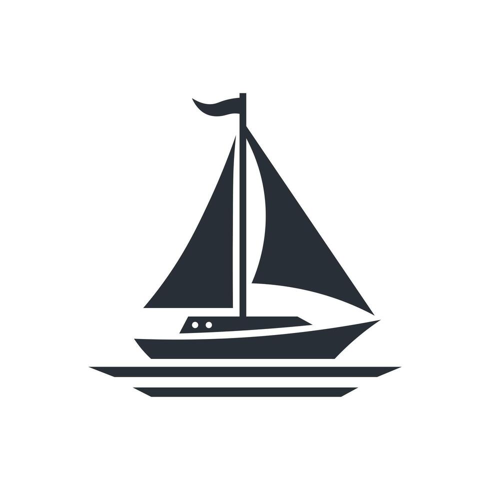 Sailboat flat icon. vector