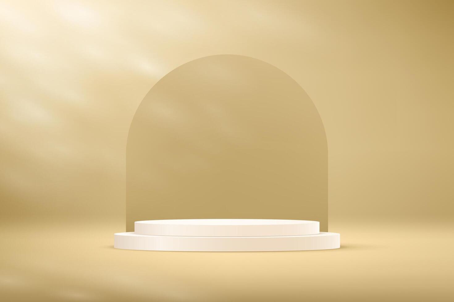 Empty Beige studio room with shadow leaves with white podium background space for selling products, backdrop, wallpaper, background, text. illustration. vector