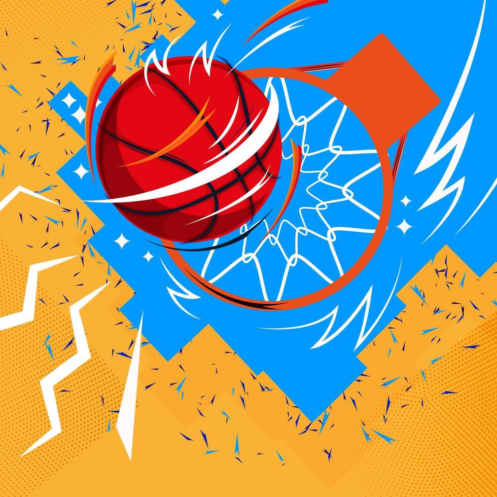 Abstract illustration depicting a stylized basketball designs vector
