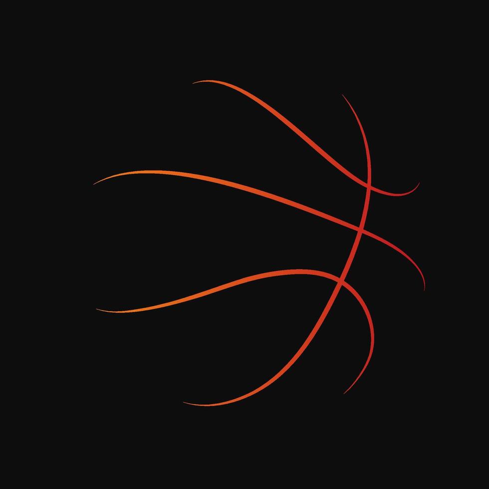 Stylized image depicting the curved lines resembling a basketball ball lines vector