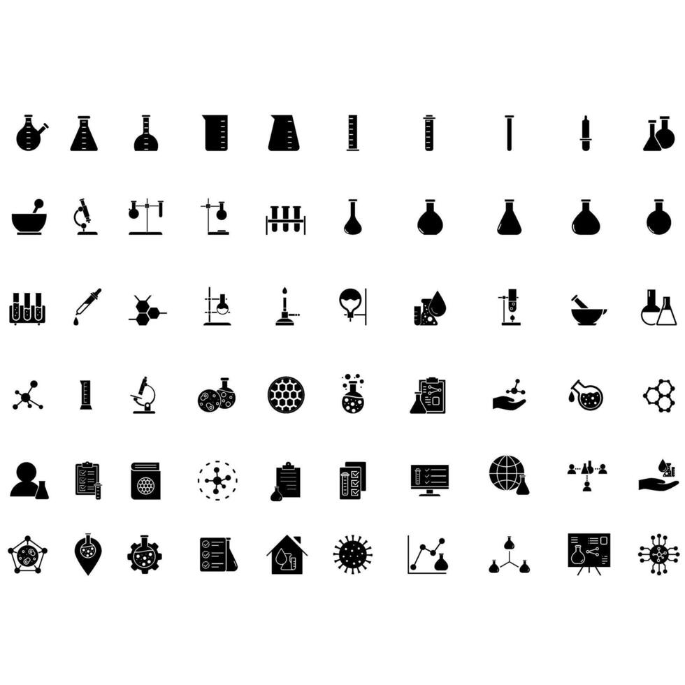 Laboratory icon set. lab illustration sign collection. tests symbol. vector