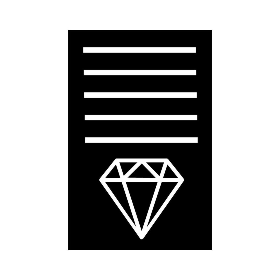 paper document with diamond isolated icon illustration design black and white vector