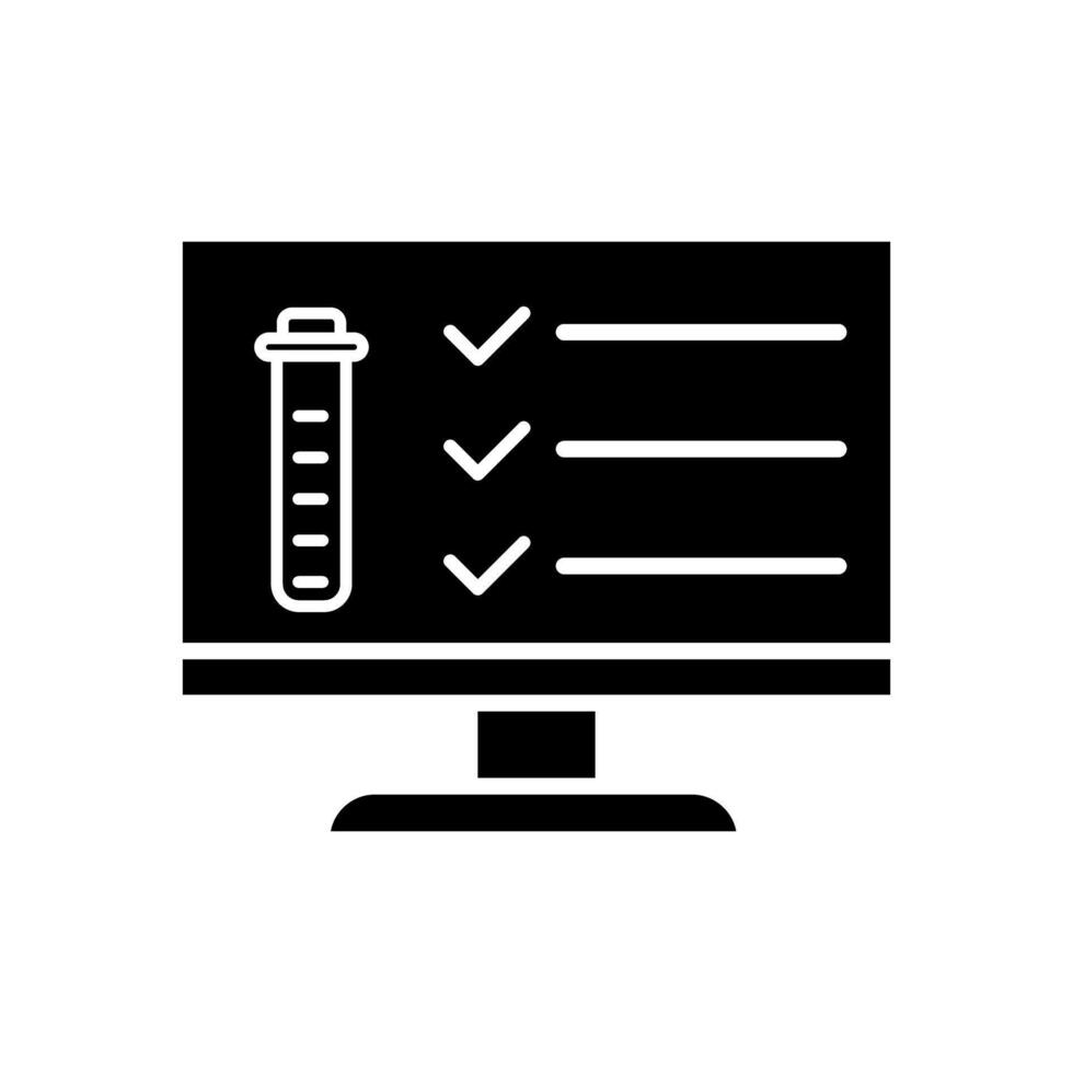 Test tube black icon, concept illustration, flat symbol, glyph sign. vector