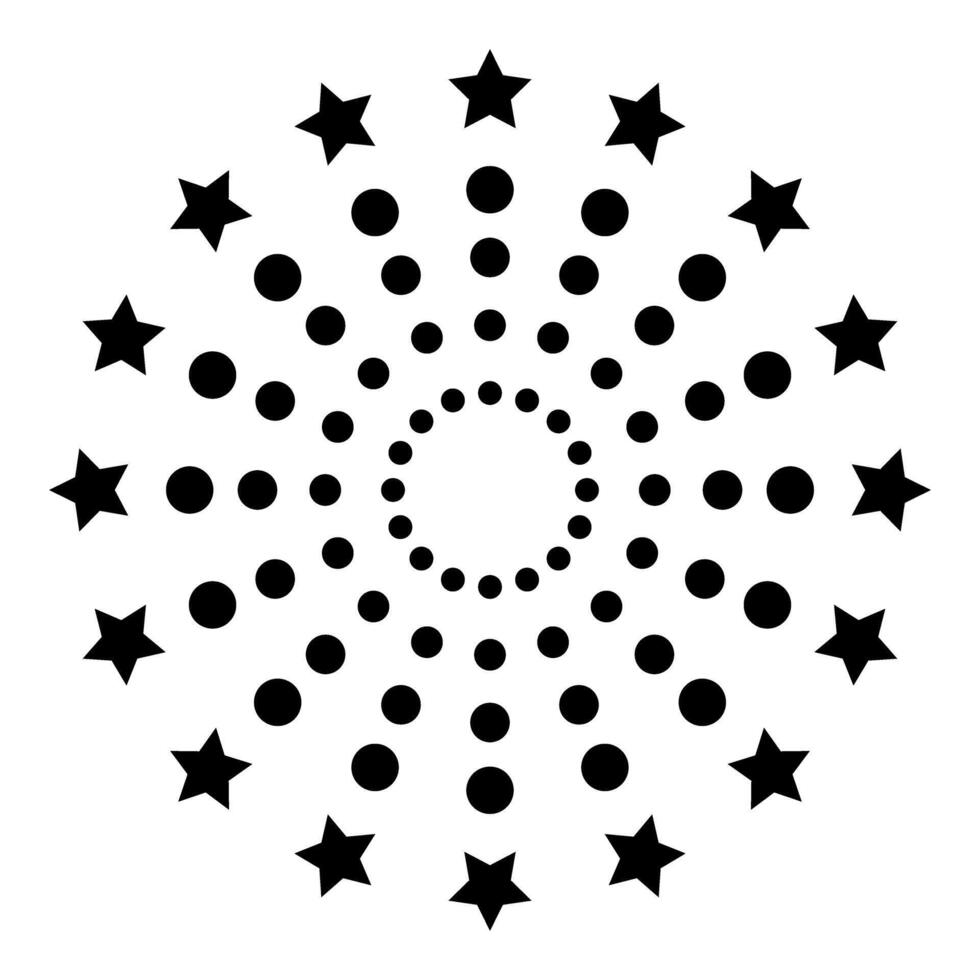 Black and white circular, radial, radiating lines. Circular, concentric circles. Starburst, sunburst element vector