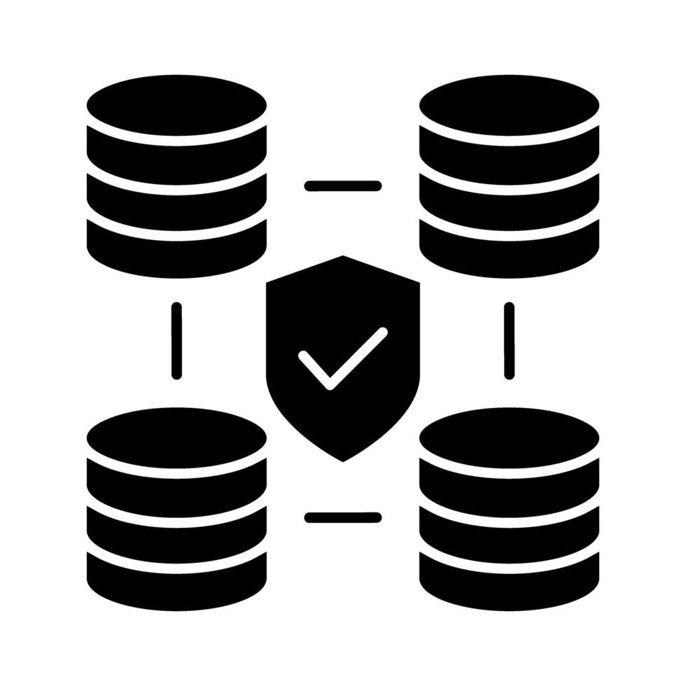 Data protection black web icon, concept illustration, flat symbol, glyph sign. vector