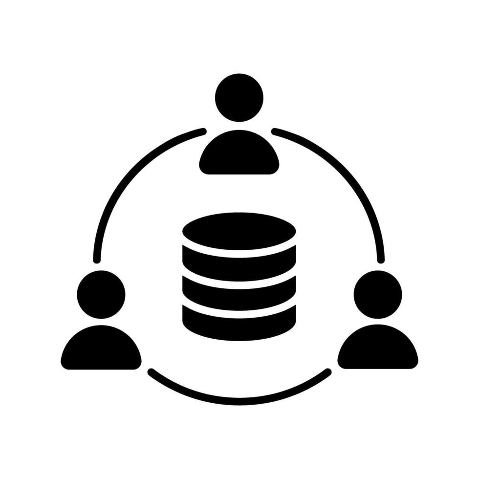 Coins network black icon, concept illustration, flat symbol, glyph sign. vector