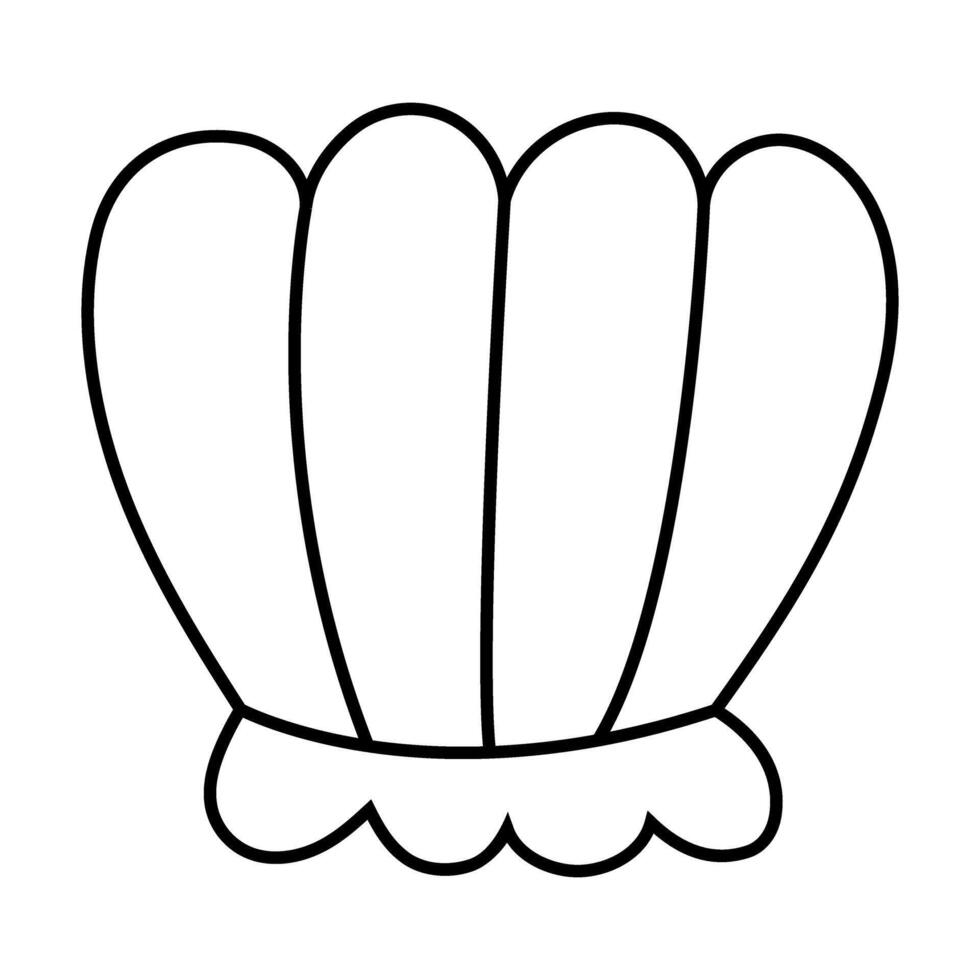 sea shell icon over white background, line and fill style, illustration vector