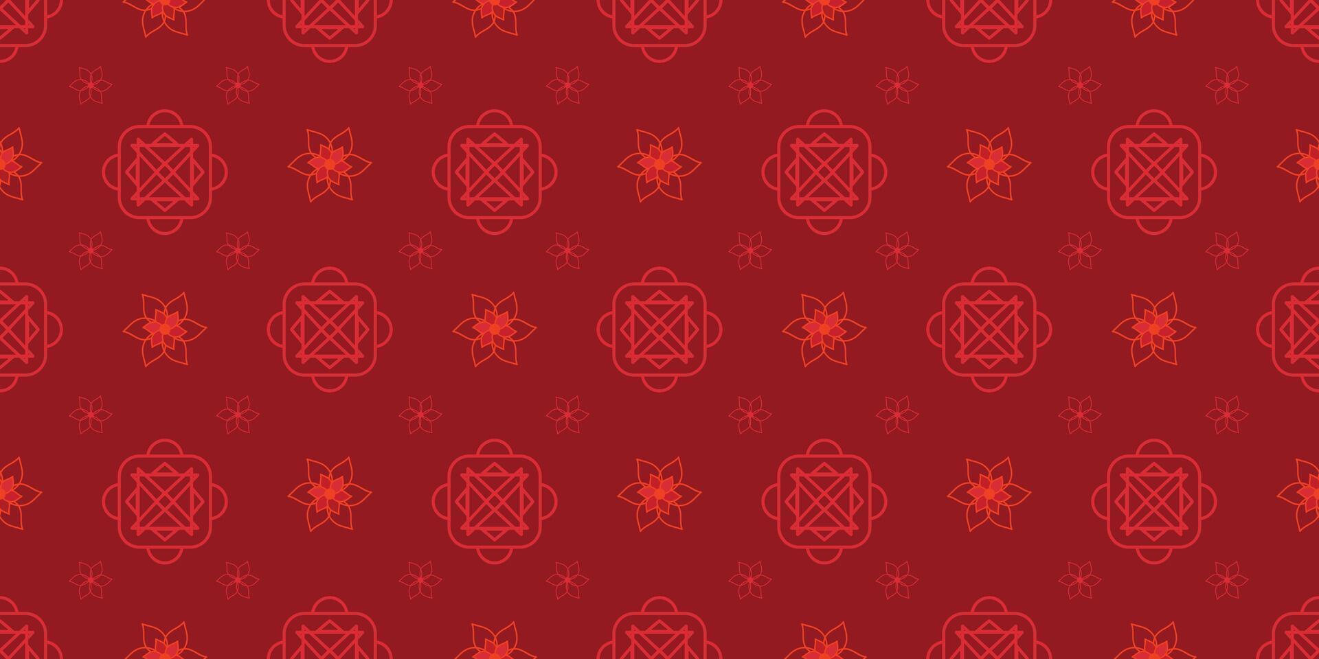 Modern Chinese New Year Abstract Seamless Pattern. Luxury Happy Chinese New Year pattern on red background. Lunar Chinese circular coin pattern for banner, sale ads, poster, pachaging wrapping vector