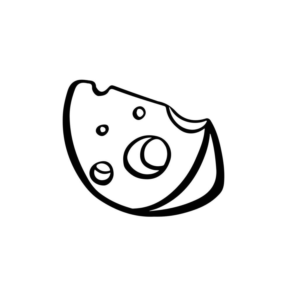 cheese head piece line monochrome vector