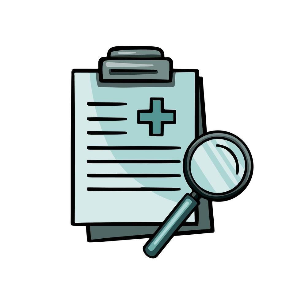 Symbol medical card, tests color illustration vector