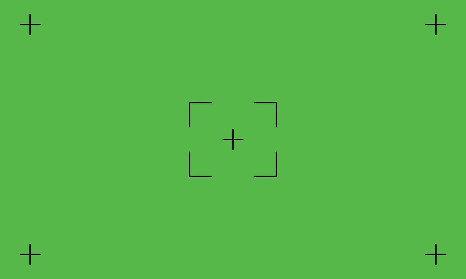 Green Screen Targeting Crosshairs Background for Editing and VFX Alignment vector