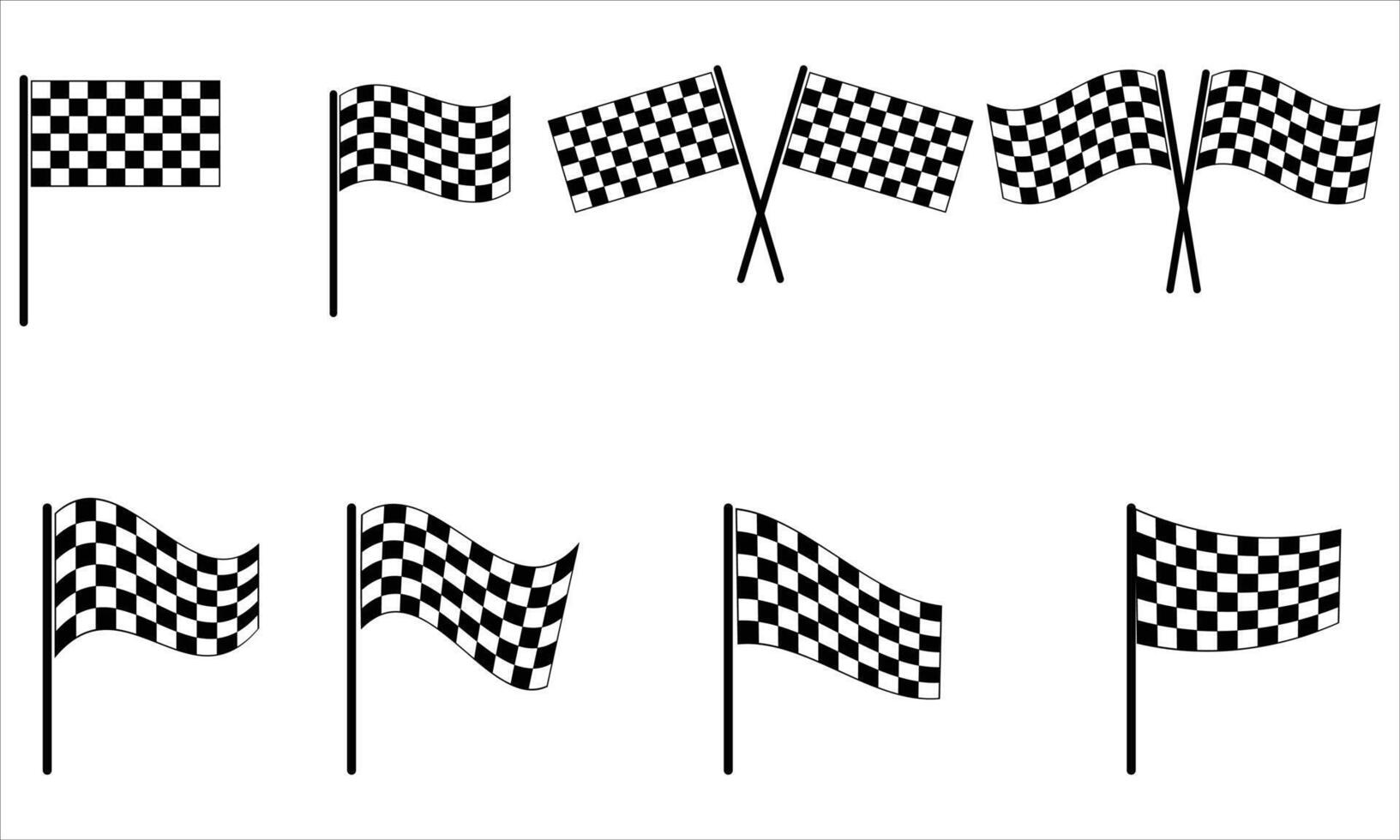 checkered flags set vector