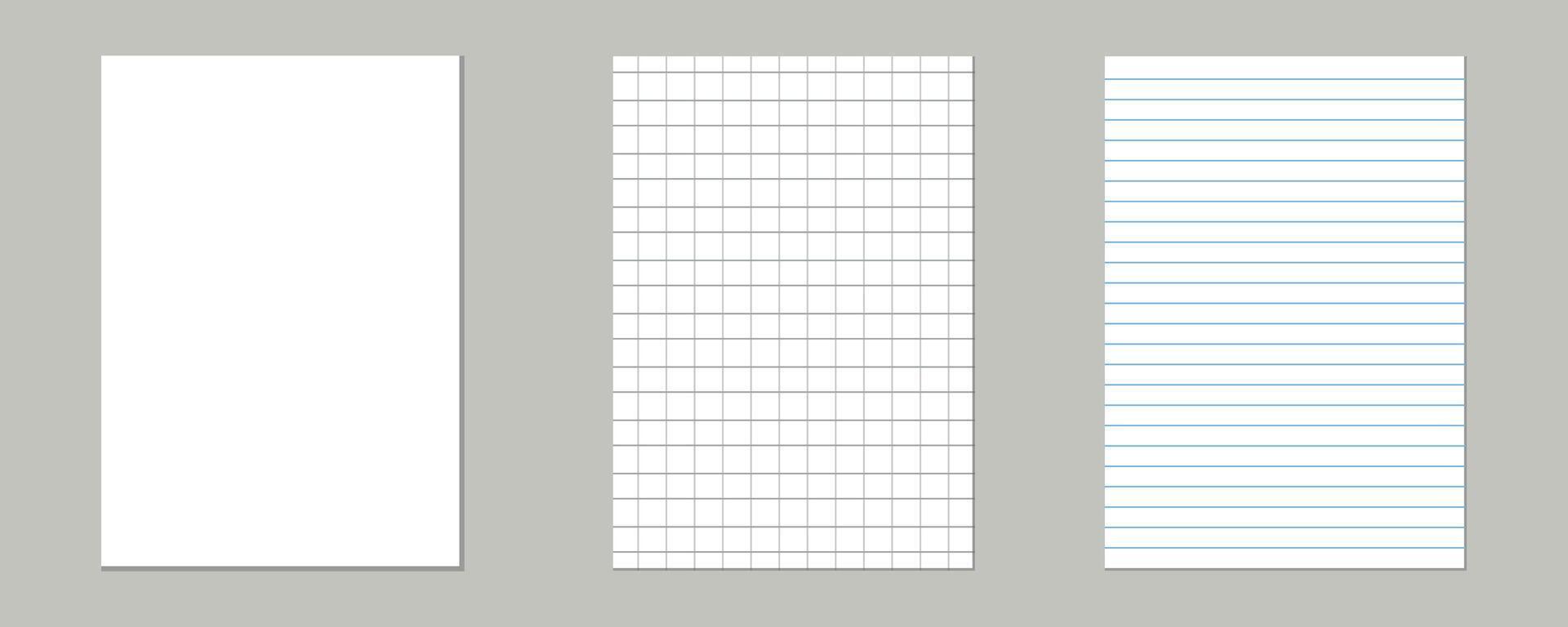 set of blank paper sheets vector