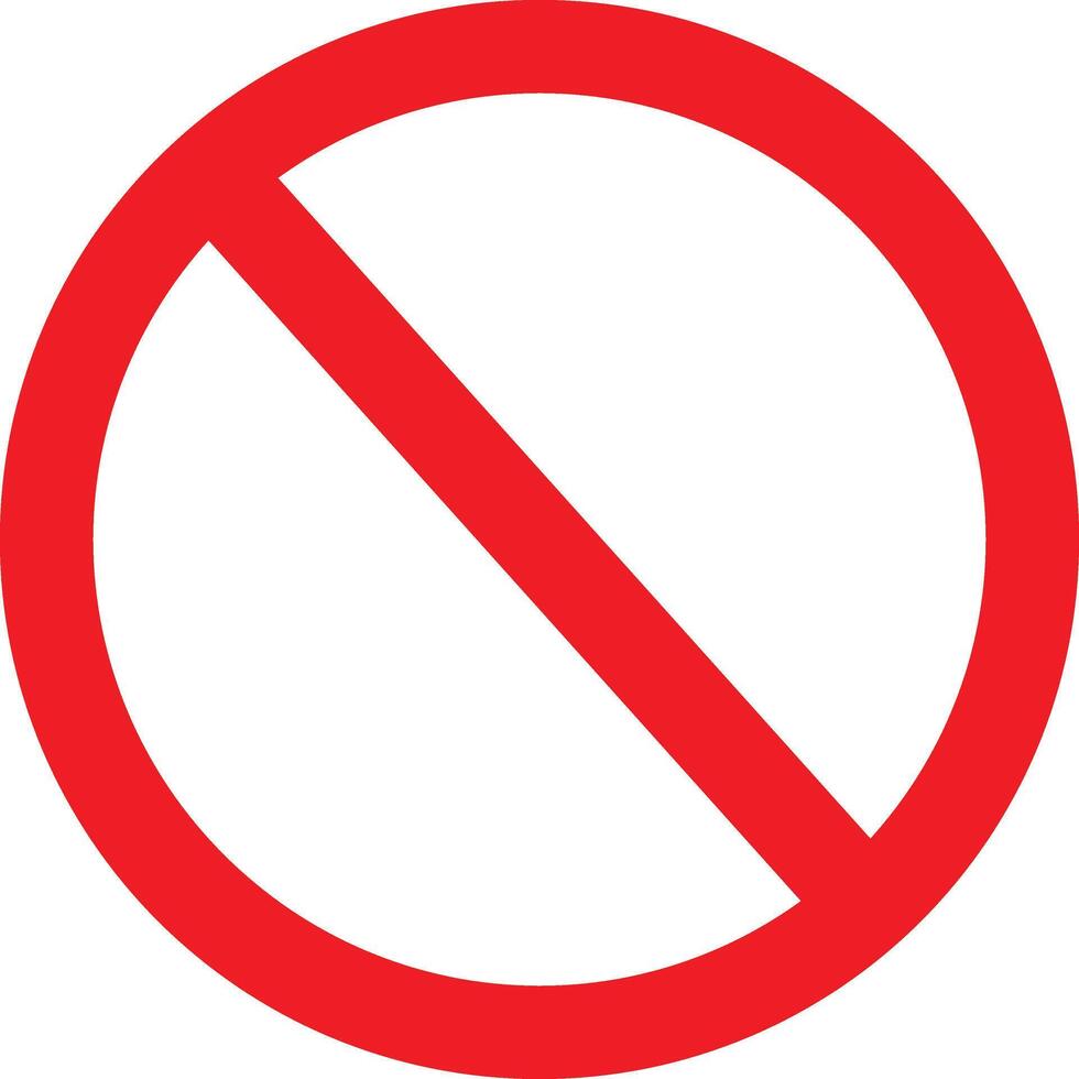 Red Prohibition Symbol . Universal No Sign for Forbidden Actions Illustration vector