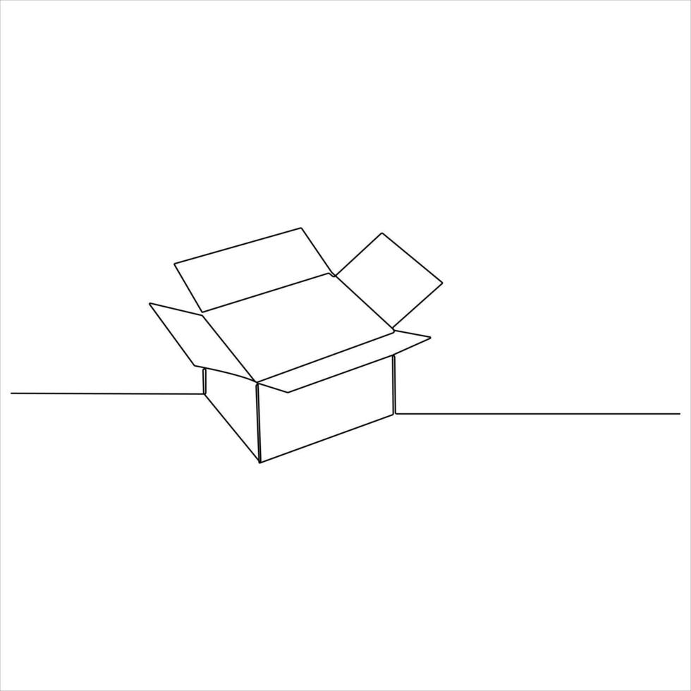 One continuous line drawing of a Cardboard Box minimalist Parcel and Courier delivery concept illustration vector