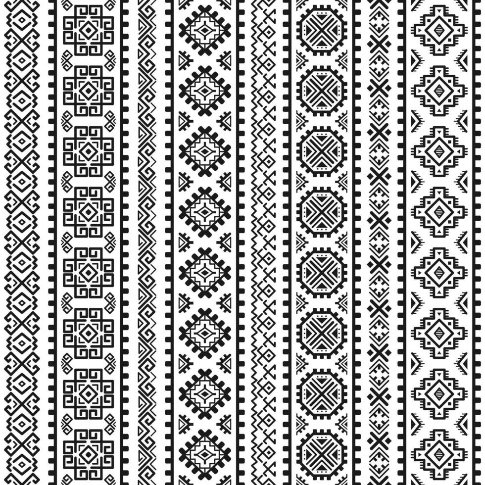Ethnic seamless monochrome pattern. Aztec geometric background. Tribal print. Navajo fabric. Modern abstract wallpaper illustration. For paper, design textile. vector