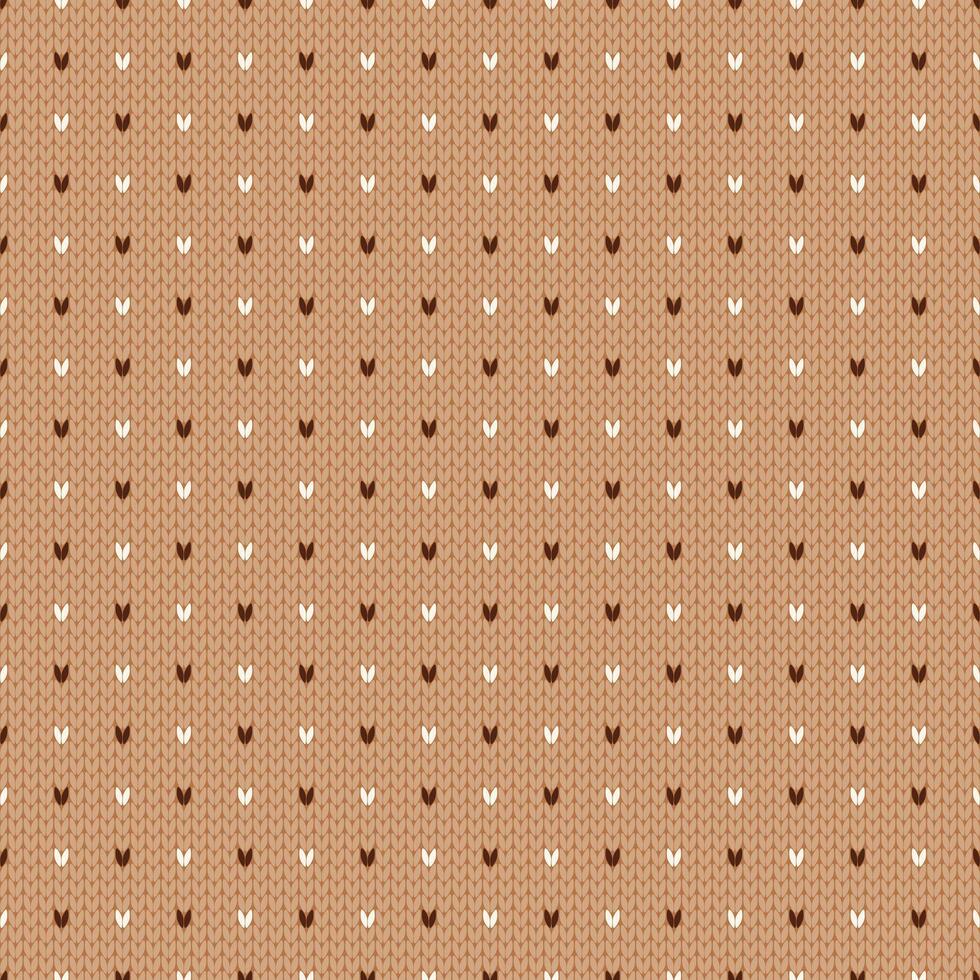 Winter knitted seamless pattern with dots. Norwegian style sweater beige. Wool texture, illustration. Traditional holiday background. vector