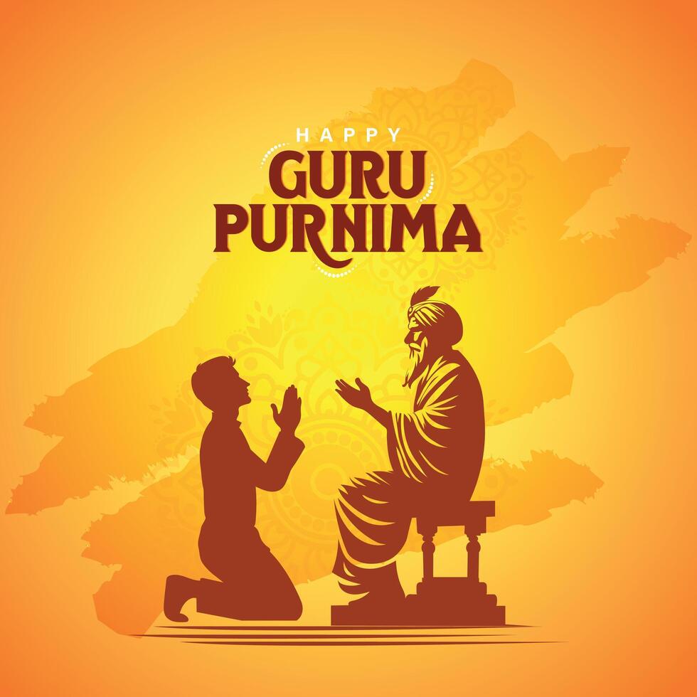 Creative illustration for Guru Purnima, a sacred day to honor and celebrate spiritual gurus with devotion. Perfect for posters, banners, and festive greeting designs vector
