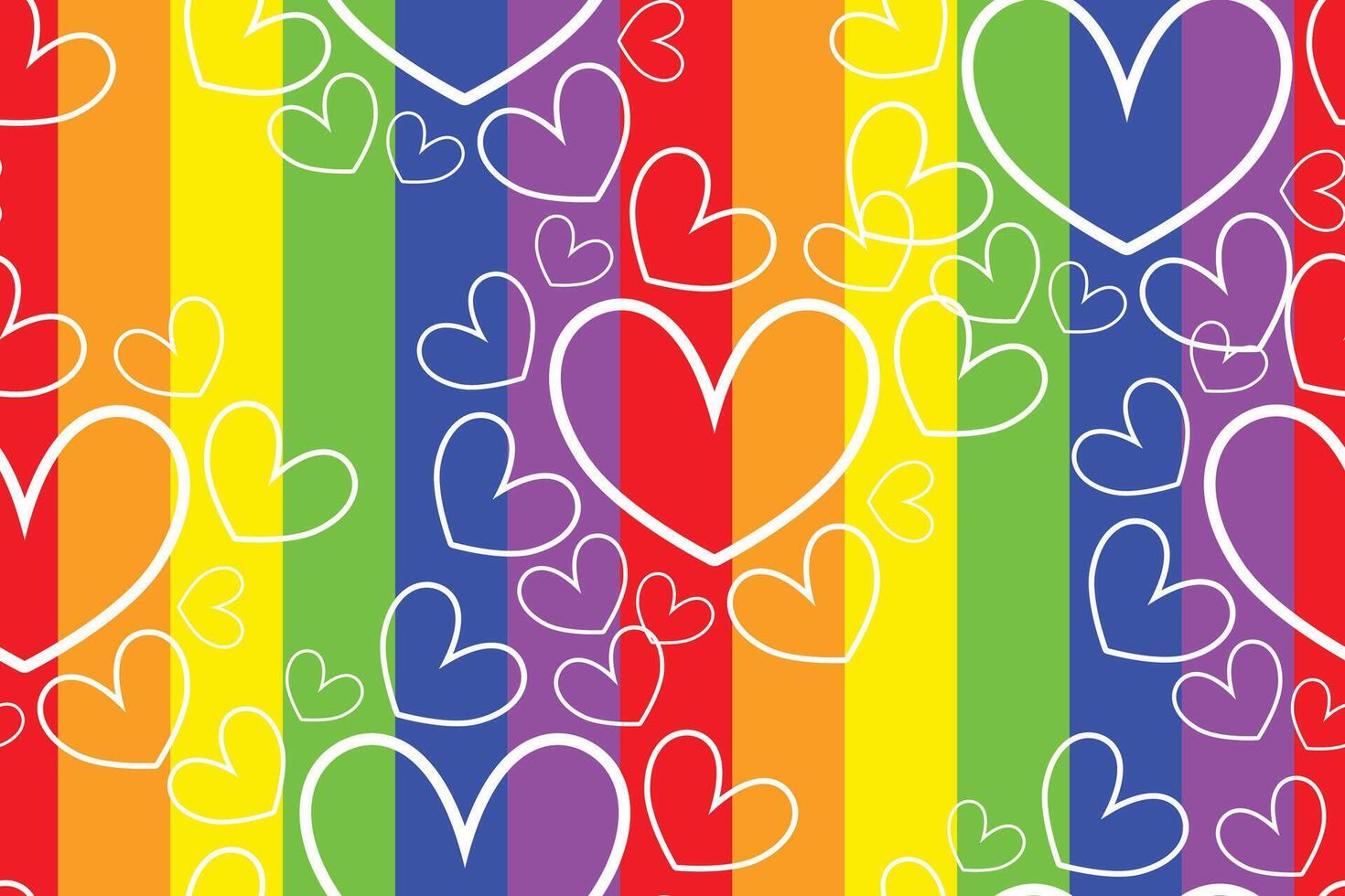 Rainbow striped seamless pattern, LGBT flag against homosexual discrimination. Grunge rainbow repeating background, Hand-drawn colorful stripes. vector
