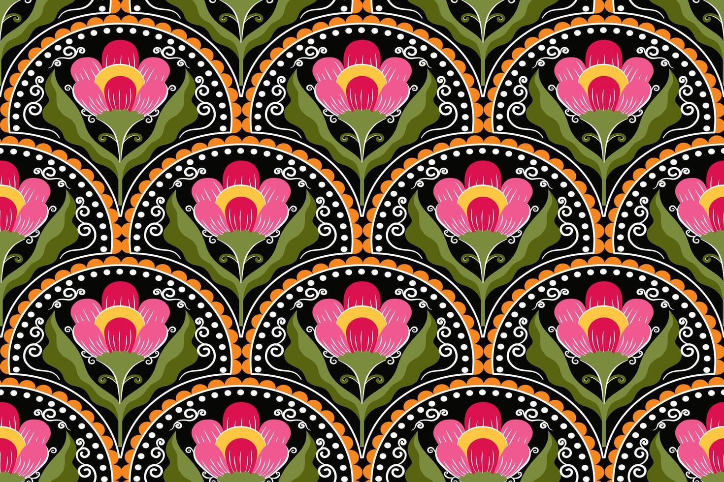Modern floral art deco seamless pattern. damask illustration with leaves. Decorative botanical background. vector