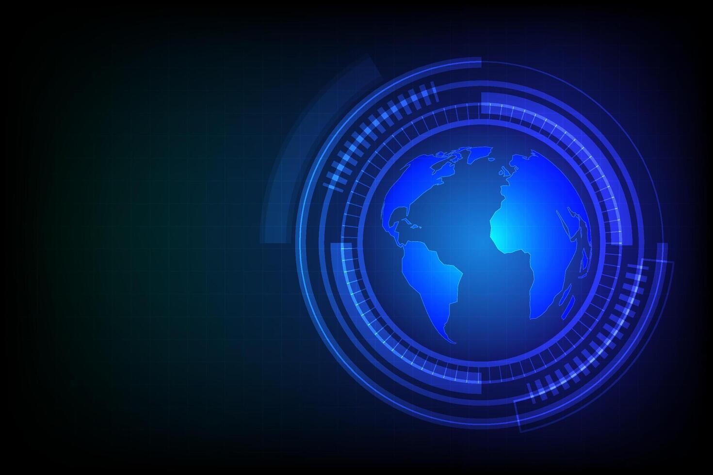 Futuristic blue globe with digital effects vector