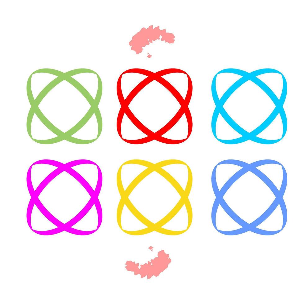 Simple Colorful Circular Interwoven Abstract Shape Element Symbol Icon vector