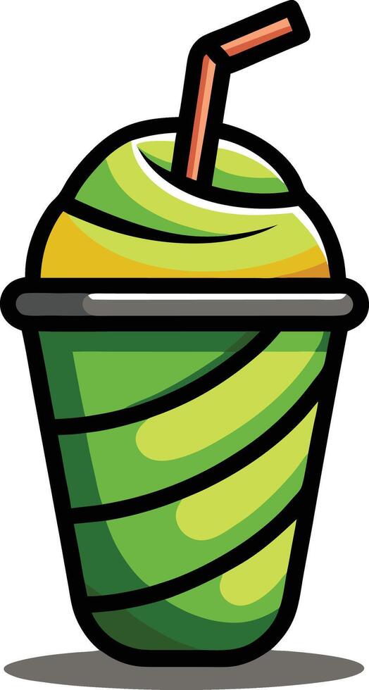 Green Apple Twister Refreshing Juice Available on EPS File vector