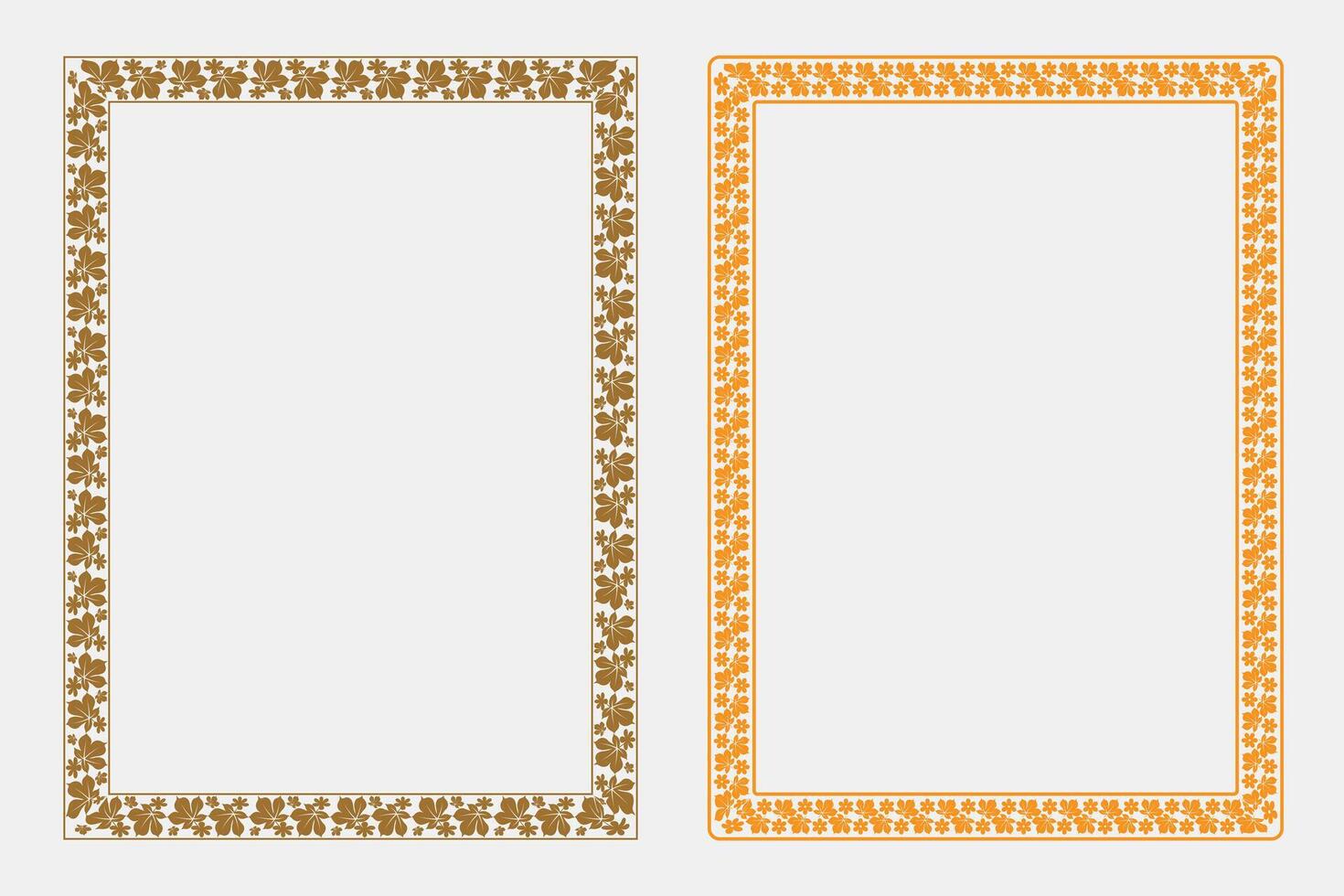 Decorative frames in brown and orange vector