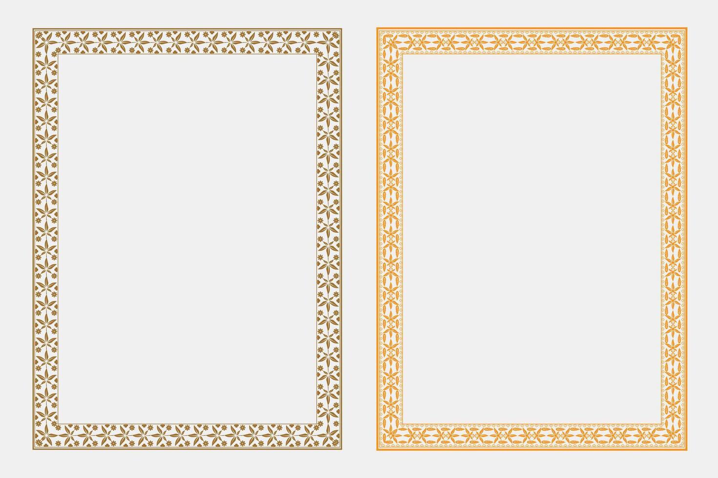 Decorative frames in gold and orange vector