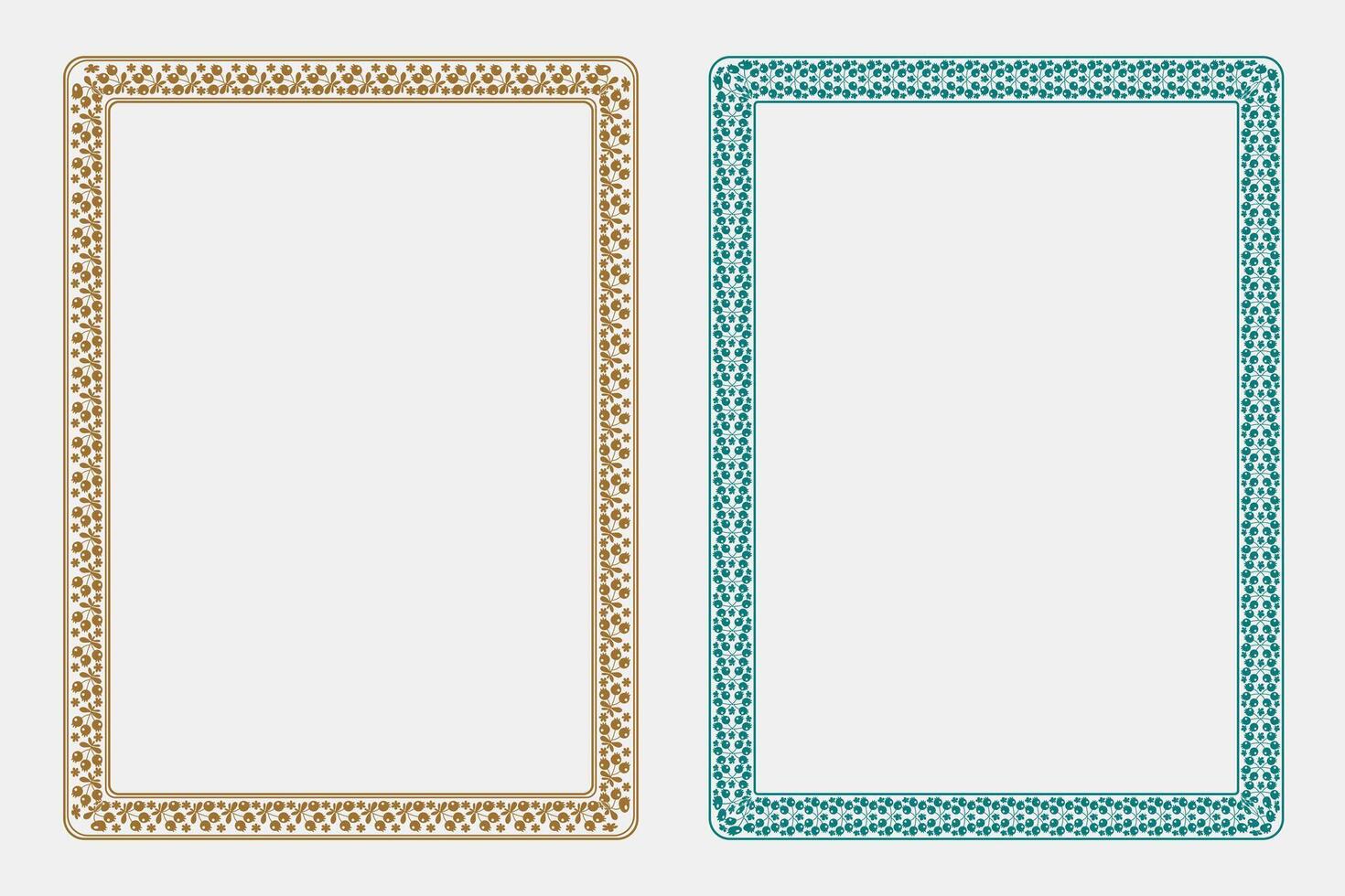 Gold and teal decorative frames design vector