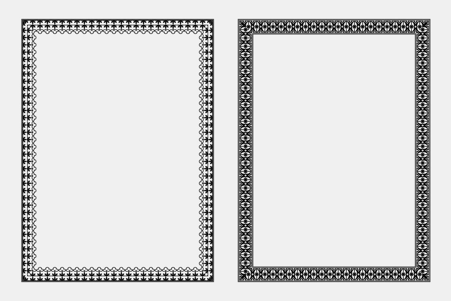 Black and white decorative borders vector