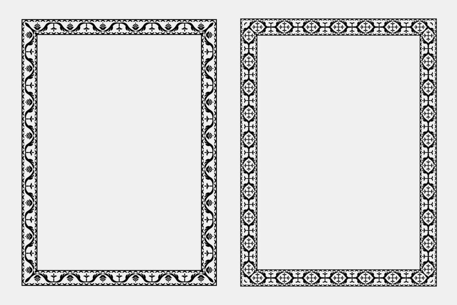 Decorative black and white frames vector
