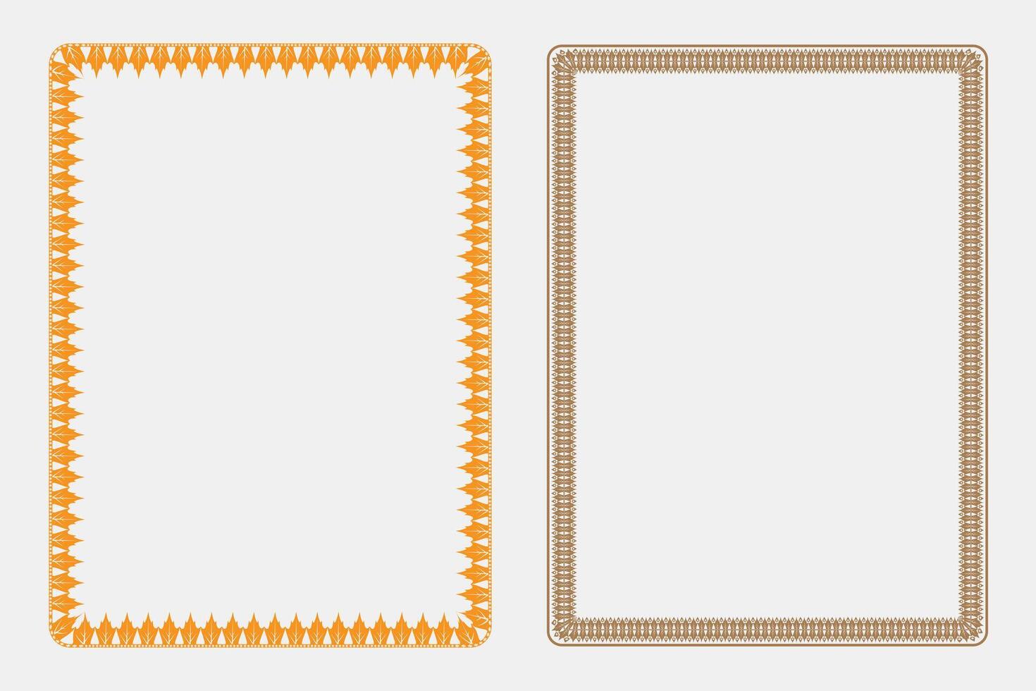 Decorative borders in orange and brown vector