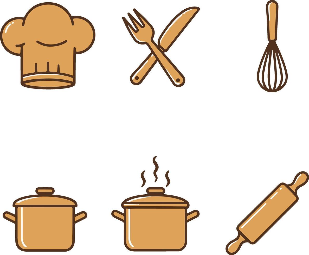 Cooking utensils icon set illustration vector