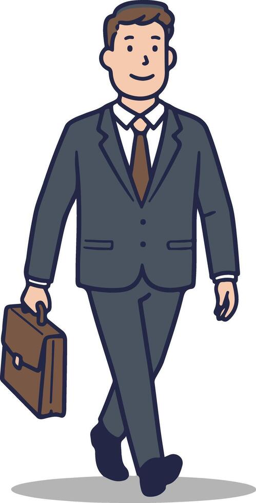 Businessman walking clip art illustration vector