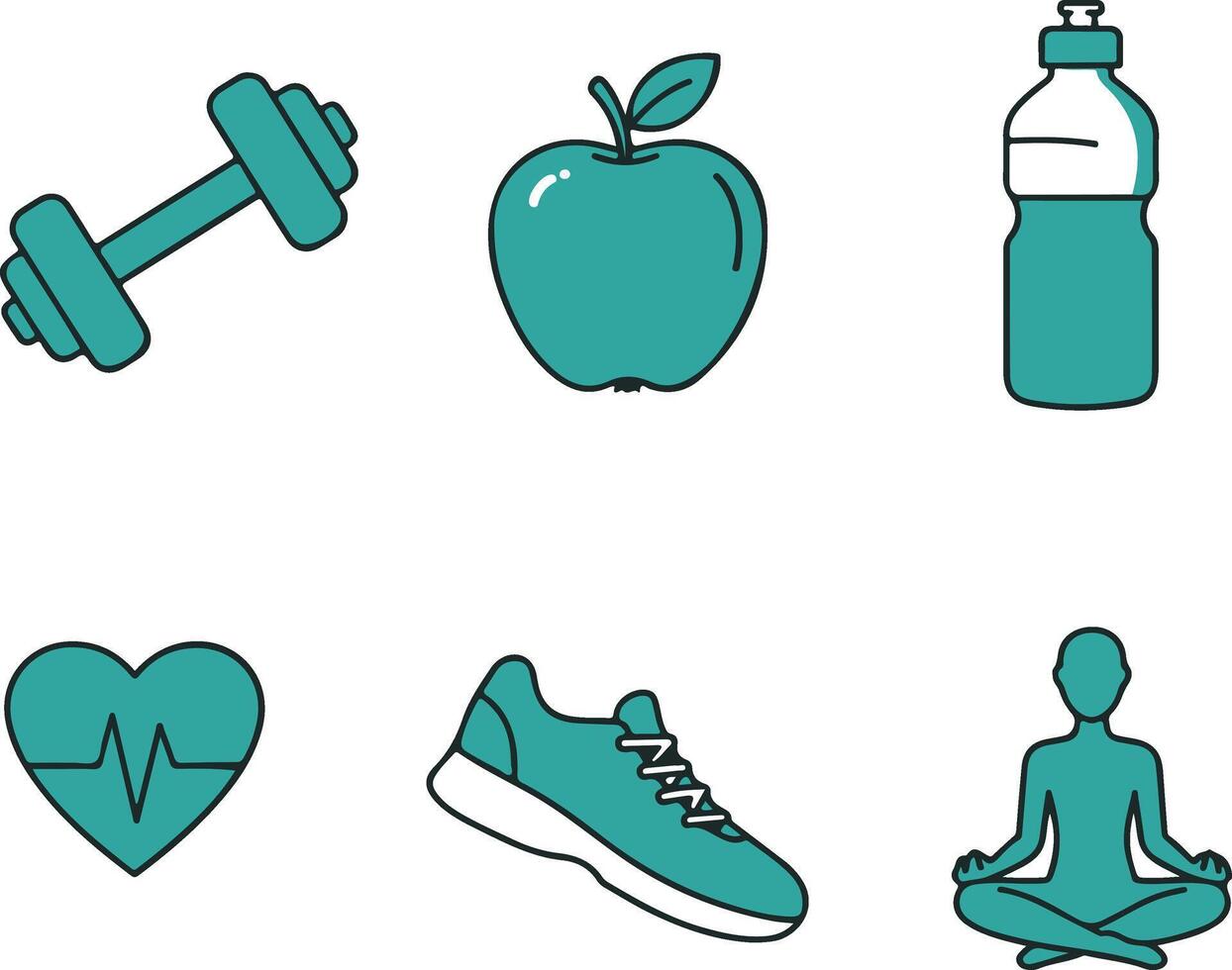 Fitness icons set illustration vector