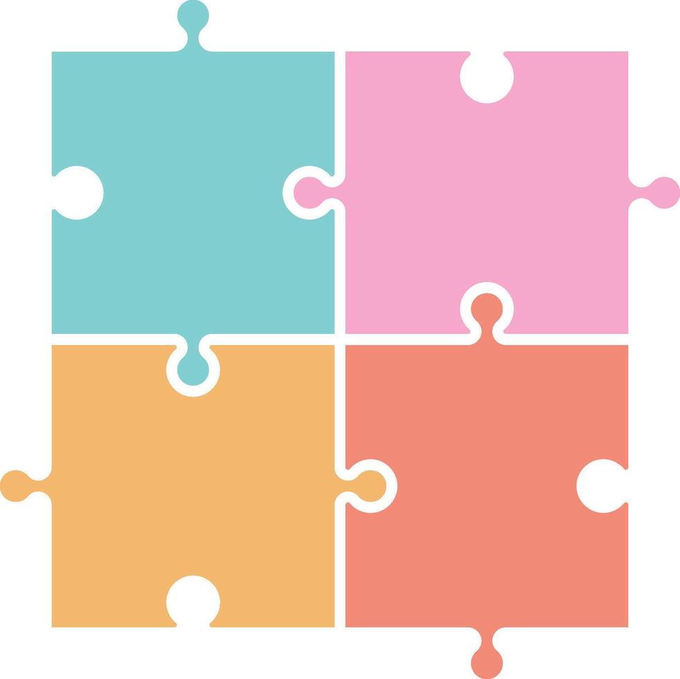 Colorful jigsaw puzzle pieces vector