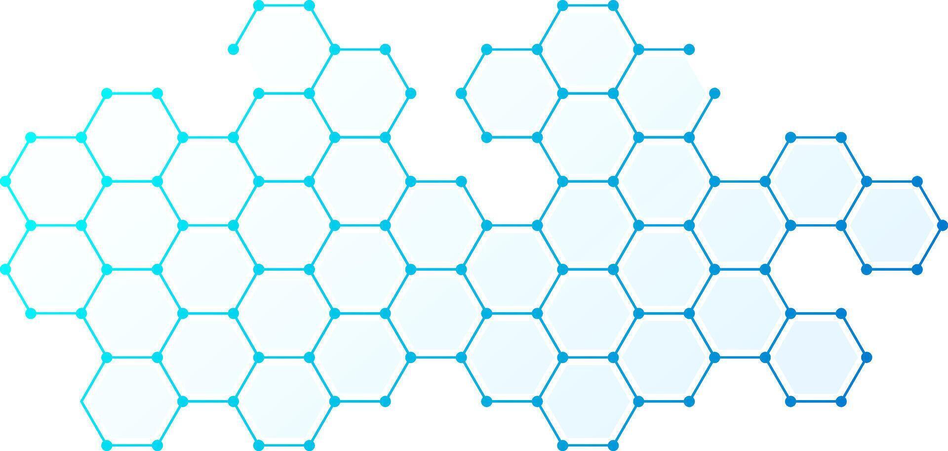 Blue hexagonal network abstract background. Clean tech background with blue hexagonal structure. Concept and idea for healthcare, technology, innovation, medicine, technology, science and research. vector