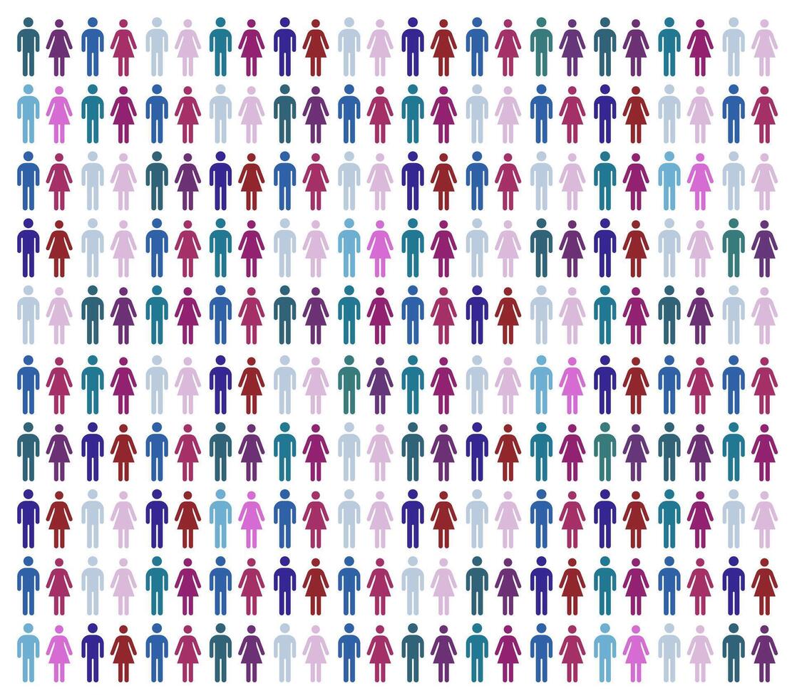 Population of the planet. Human graphics. Gender icon for your presentation or website. vector