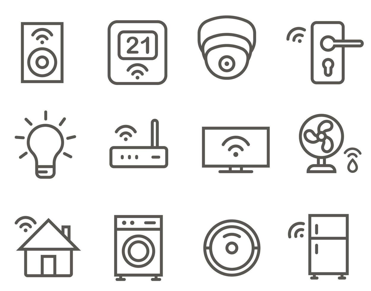 Smart Home Icons, Linear Illustrations. Set of linear icons on the theme of Smart Home. vector