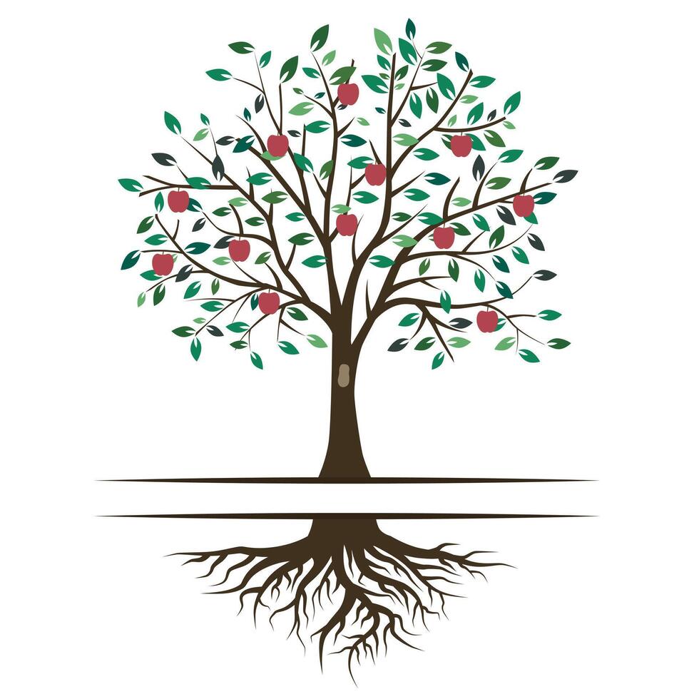 Summer landscape with an apple tree branch. Original screensaver with a summer branch. vector
