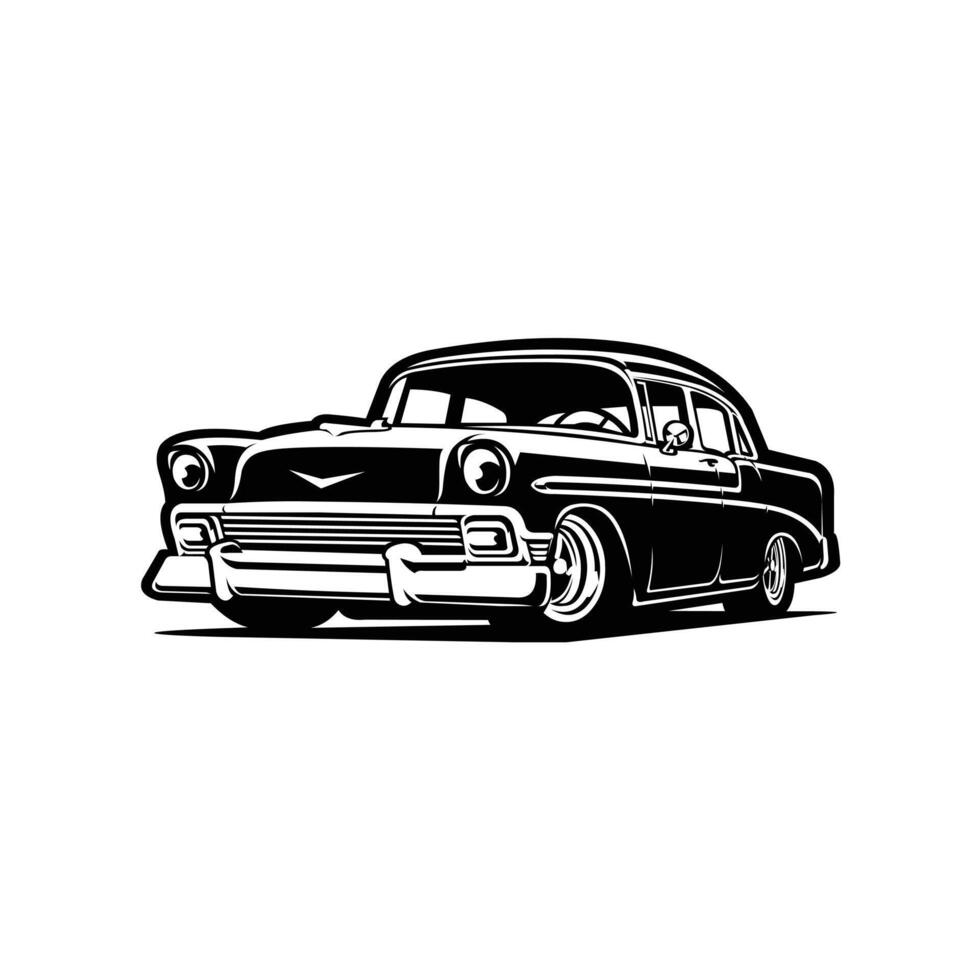 Classic american muscle car icon monochrome isolated vector