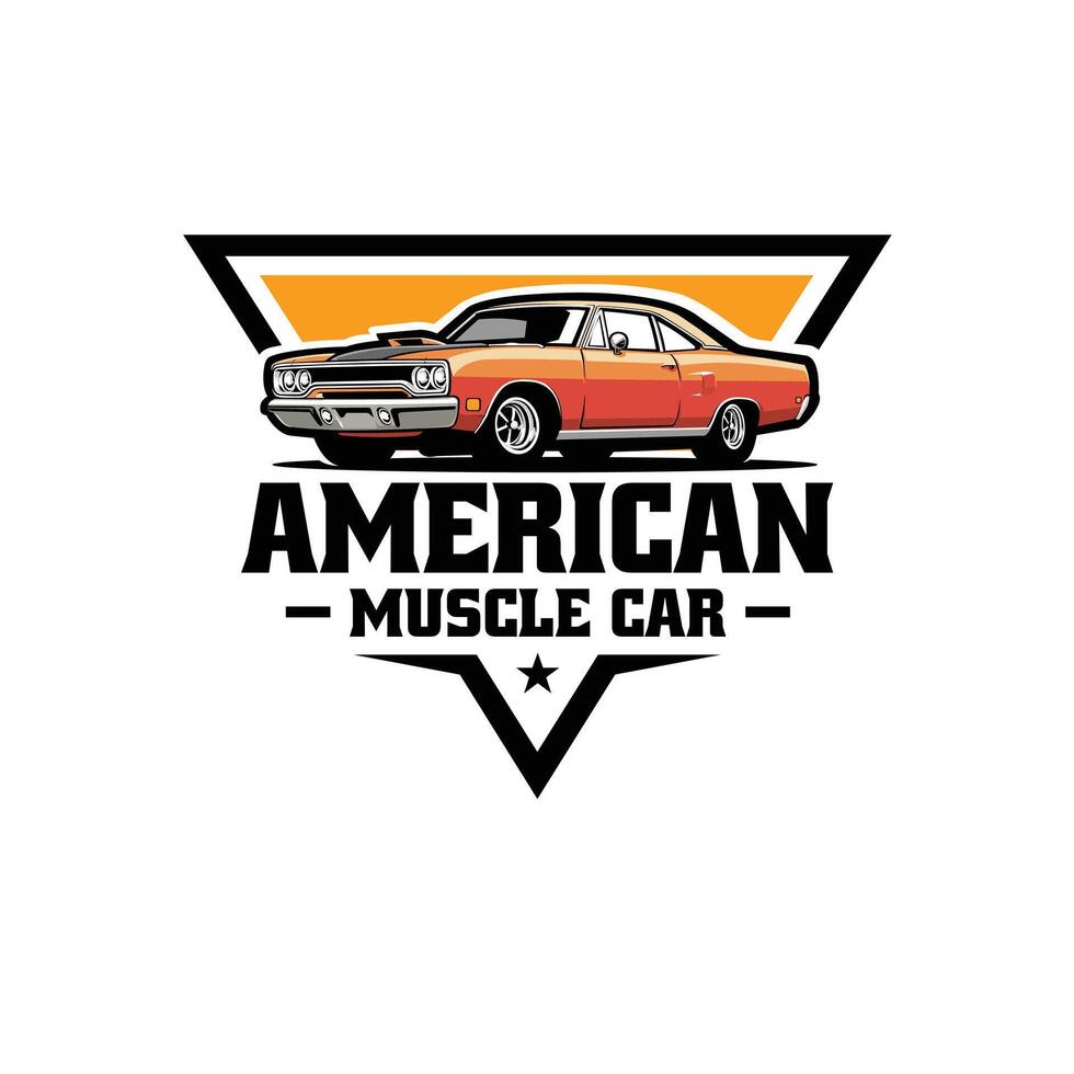 American muscle car logo vector