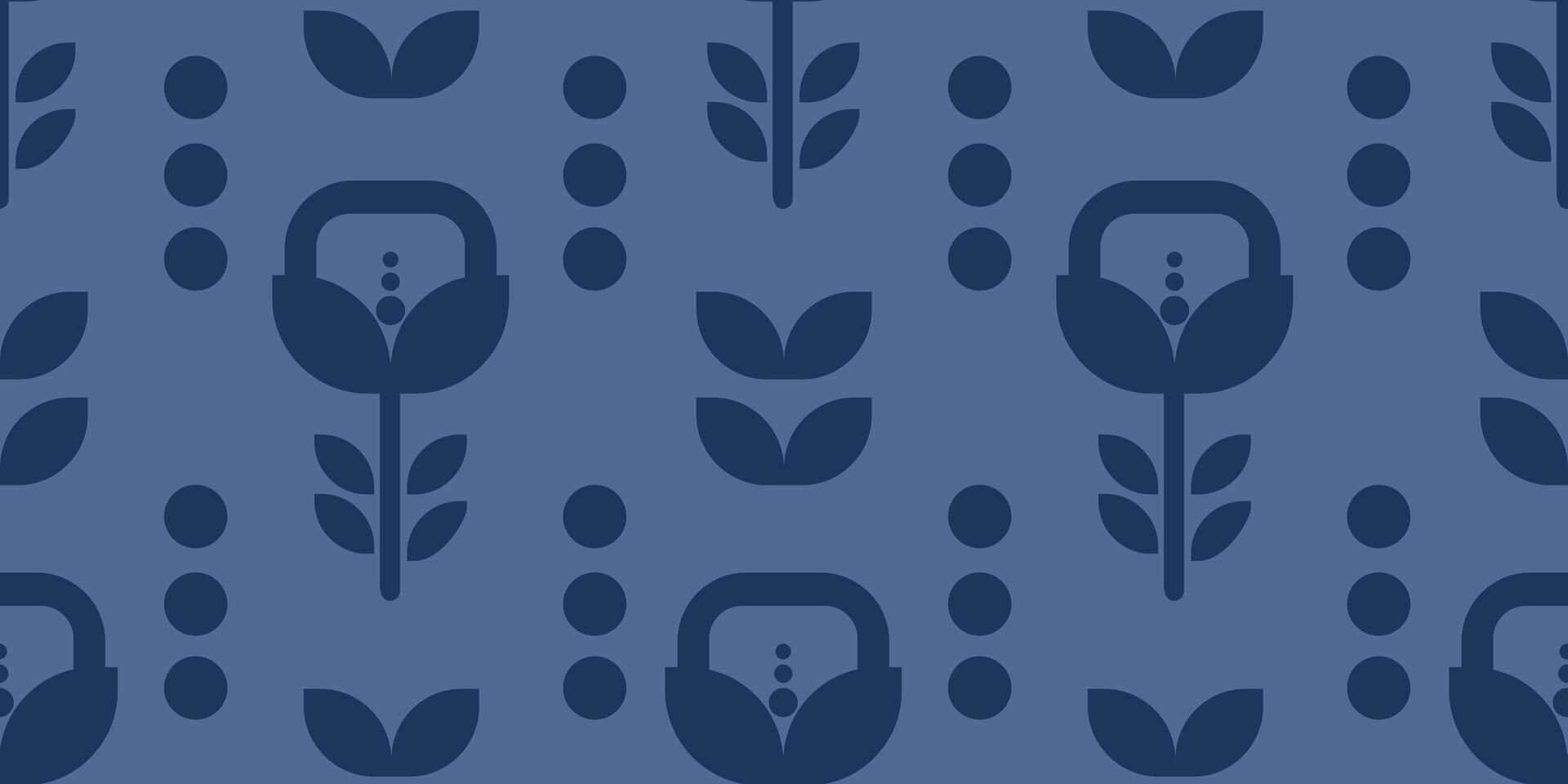 Seamless retro pattern with bold geometric elements in shape of flowers. Perfect for fabric prints, wallpapers, packaging and vintage design vector